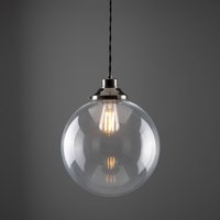 Virginia 30cm Globe Pendant, Antique Silver