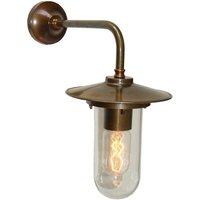 Florin Outdoor Wall Light, Antique Brass, Clear Glass, IP65