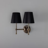 Bursa Double Wall Light, Antique Brass