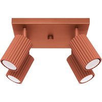 Karbon Minimalist Ceiling Spotlight Cluster 4 Light Red Ochre