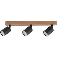 Top Ceiling Spotlight Bar Pine, Black 3xGU10