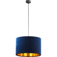 Tercino 38cm Cylindrical Pendant Ceiling Light Navy Blue 1xE27