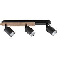 Cover Ceiling Spotlight Bar Black, Wood 3xGU10