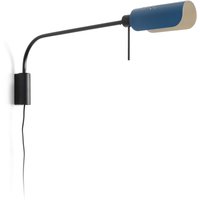 Martinica XL Reading Wall Light Black, Blue 1x E27