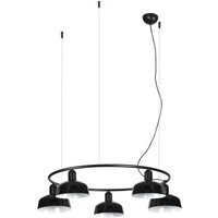 Tatawin Small Pendant Ceiling Light , Gloss Black 5x E27