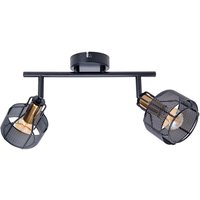 Foro Twin Ceiling Spotlight Black 2xE14