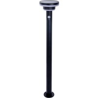 Nora LED 86cm Solar Outdoor Bollard Black PIR + Dusk to Dawn Sensor 3000K IP44