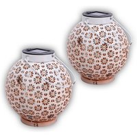 Blumenmuster Set of 2 Solar Outdoor Lighting White Dawn to Dusk Sensor 3500K IP44