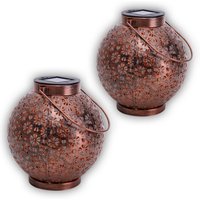 Blumenmuster Set of 2 Solar Outdoor Lighting Bronze Dawn to Dusk Sensor 3500K IP44
