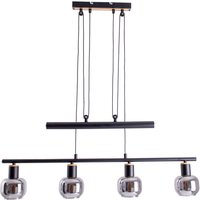 Fumoso Bar Pendant Ceiling Light Black 4xE14