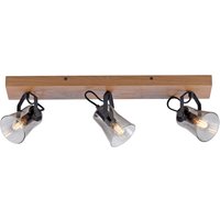 Green Lang Ceiling Spotlight Bar Natural Wood 3xE14