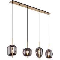 Blacky I Bar Pendant Ceiling Light Brass-Coloured Glass Shade 4x E14