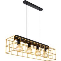 Merril Bar Pendant Ceiling Light Black 4x E27