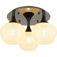 Maxy Globe Ceiling Light Gunmetal Clear Glass Shade 3x E27