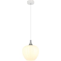 Maxy 24cm Dome Pendant Ceiling Light White Matt Opal Glass Shade 1x E27