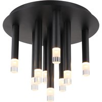 Ryan Multi Arm Semi Flush Ceiling Lamp Matt Black 9x G9