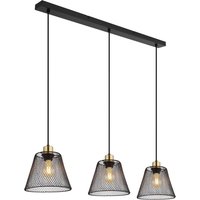 Baku Bar Pendant Ceiling Light Matt Black 3x E27