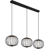 Galway Bar Pendant Ceiling Light Matt Black 3x LED 3000K