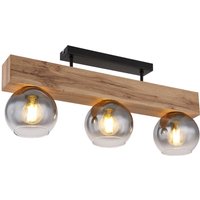 Moitas Ceiling Spotlight Bar Matt Black Smoke Glass Shade 3x E27
