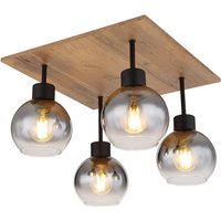 Moitas Shade Cluster Ceiling Light Matt Black Smoke Glass Shade 4x E27