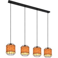 Elmar Bar Pendant Ceiling Light Matt Black 4x E27