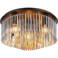 Gorley Ceiling Light Matt Black Smoke Glass Shade 5x E27