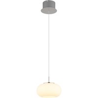 Quintara Dome Pendant Ceiling Light Nickel Matt Opal Glass Shade LED 3000K