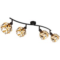 Mika Ceiling Spotlight Bar Matt Black 4x E14