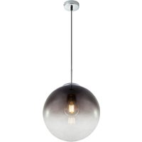 Varus 30cm Globe Pendant Ceiling Light Chrome Glass Shade 1x E27