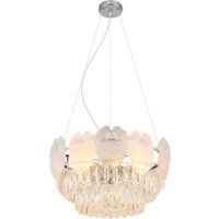 Benjamin Pendant Ceiling Light Chrome K5 Crystals Satined 8x E14