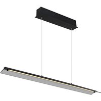 Muriella Bar Pendant Ceiling Light Matt Black Smoke Glass Shade LED 3000K