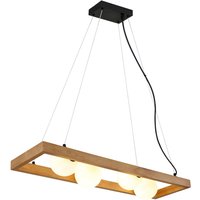 Nanda Bar Pendant Ceiling Light Matt Black Balls Opal Glass Shade 4x G9