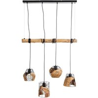 Java Bar Pendant Ceiling Light Black 4x E27