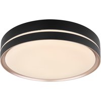 Manni 38.5cm Integrated LED Semi Flush Ceiling Light Black LED Dimmable 2700-6500K Remote Control