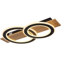 Jayden 2 Ring Integrated LED Semi Flush Ceiling Light Wood Look Dark 2x LED 3000K