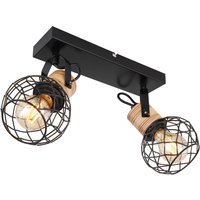 Lacky Twin Ceiling Spotlight Matt Black 2x E27