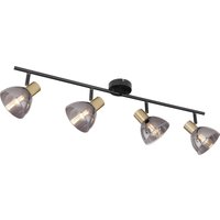 Jay Ceiling Spotlight Bar Black Glass Shade 4x E14