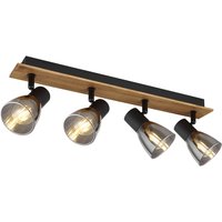 Claude Ceiling Spotlight Bar Dark Brown Smoke Glass Shade 4x E14