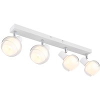 Tokki Ceiling Spotlight Bar White Matt Clear Glass Shade 4x E14