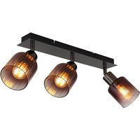 Satella Ceiling Spotlight Bar Gunmetal Copper Glass Shade 3x E14