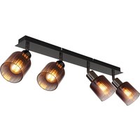 Satella Ceiling Spotlight Bar Gunmetal Copper Glass Shade 4x E14