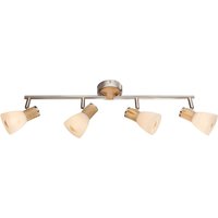Gylfi Ceiling Spotlight Bar Nickel Matt Opal Glass Shade 4x E14