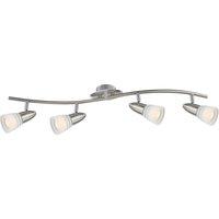 Caleb Ceiling Spotlight Bar Chrome Opal Glass Shade 4x E14 3000K
