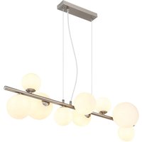 Riha Globe Pendant Ceiling Light Nickel Matt Opal Glass Shade 9x G9 3000K