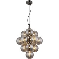 Conor Globe Pendant Ceiling Light Gunmetal Balls Smoke Glass Shade 13x G9