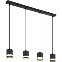 Lucero Bar Pendant Ceiling Light Matt Black 4x GX53 3000K