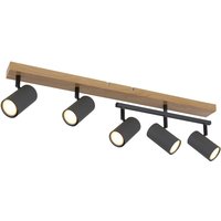 Robby Ceiling Spotlight Bar Wood Look 5x GU10
