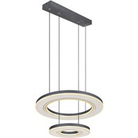 Blasius Twin Ring Pendant Ceiling Light Black 2x LED Dimmable 2700-6000K Remote Control