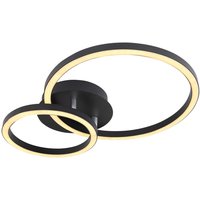 Reggy Twin Ring Integrated LED Semi Flush Ceiling Light Black 2x LED 3000K