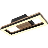 Beatrix Integrated LED Semi Flush Ceiling Light Matt Black Rectangle LED 3000K